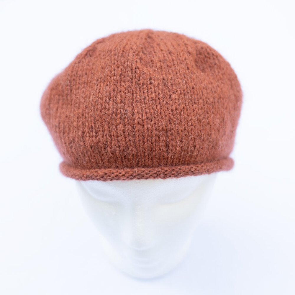Baby Alpaca and Merino Wool Beret Beanie Knit Hat